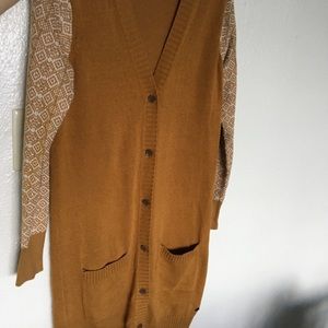 Roxy long cardigan mustard